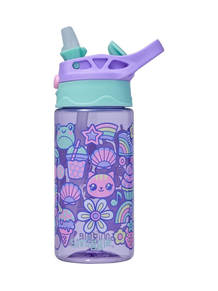 Smiggle Purple Junior Curious Flip Plastic Drink Bottle 430Ml - Image 1 of 2