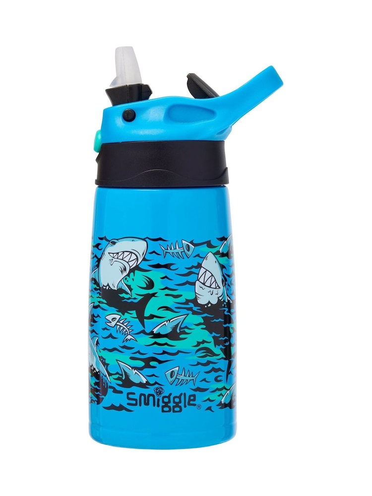 Smiggle Blue Curious Junior Stainless Steel Flip Drink Bottle 400Ml - Image 1 of 2