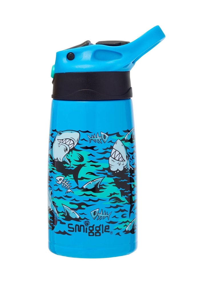 Smiggle Blue Curious Junior Stainless Steel Flip Drink Bottle 400Ml - Image 2 of 2