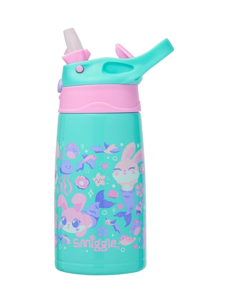 Smiggle Green Curious Junior Stainless Steel Flip Drink Bottle 400Ml - Image 1 of 2