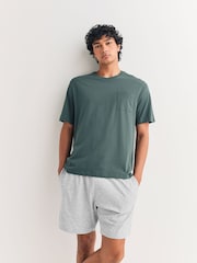 Blue/Sage Green/Pink Jersey Pyjamas Shorts Set 3 Pack - Image 9 of 12