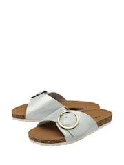 كرومي أسود - Dunlop Ladies Single Large Buckle Footbed Sandals - صورة 2 من 4