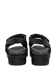 Dunlop Black Ladies Twin Strap Flatform Sandals - Image 2 of 4