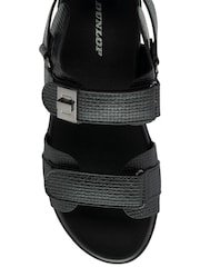 Dunlop Black Ladies Twin Strap Flatform Sandals - Image 4 of 4