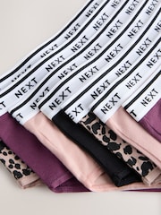 Animal Print High Rise High Leg Cotton Logo Knickers 7 Pack - Image 13 of 14