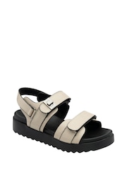 Dunlop Cream Ladies Twin Strap Flatform Sandals - Image 1 of 3