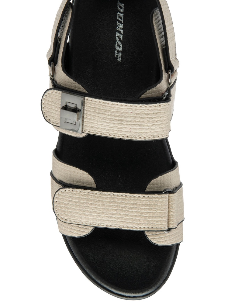 Dunlop Cream Ladies Twin Strap Flatform Sandals - Image 2 of 3