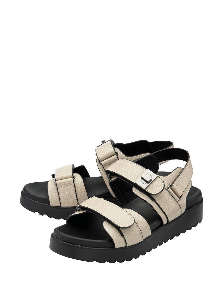 Dunlop Cream Ladies Twin Strap Flatform Sandals - Image 3 of 3