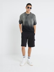 River Island Black Carpenter 100% Cotton Shorts - Image 1 of 4