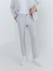 River Island Grey Skinny Textured Trousers - Image 1 of 4