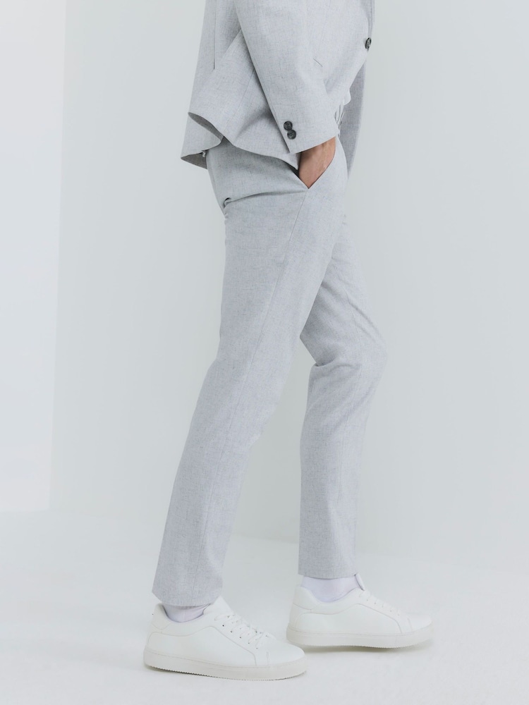 River Island Grey Skinny Textured Trousers - Image 2 of 4