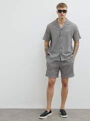 River Island Grey Regular Fit Plisse Shorts - Image 1 of 4