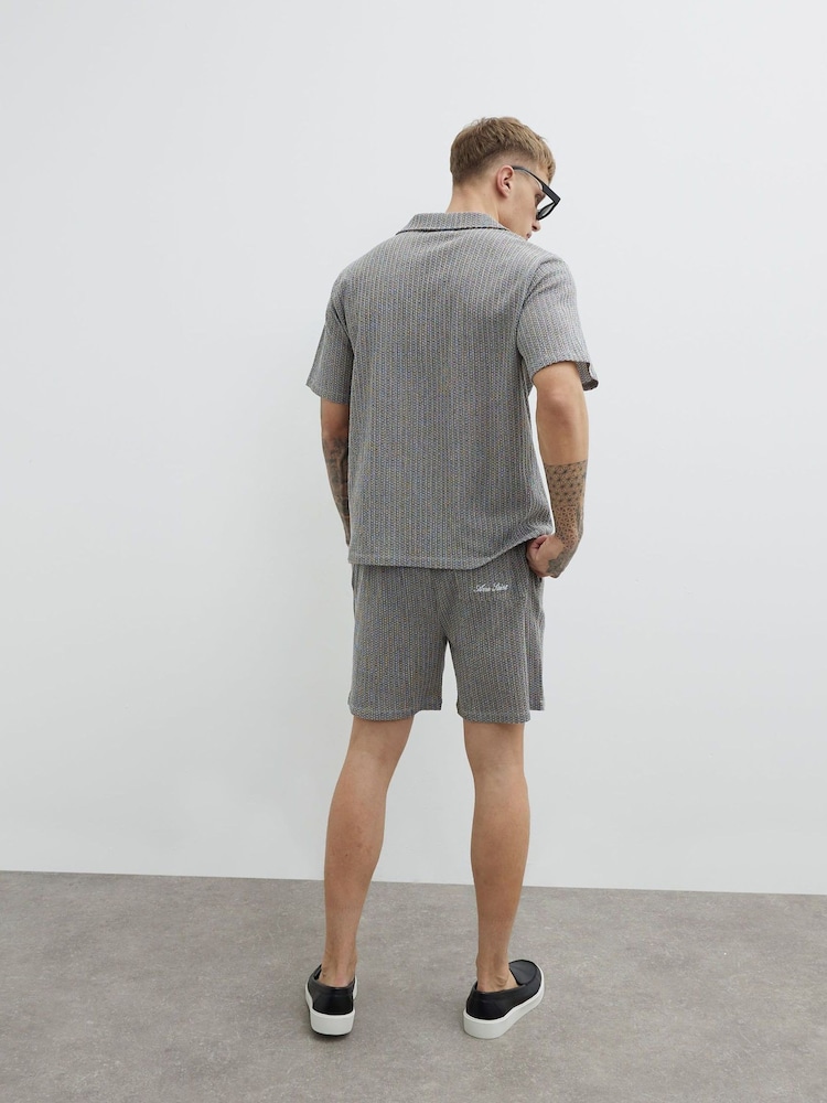 River Island Grey Regular Fit Plisse Shorts - Image 2 of 4