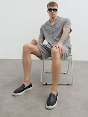 River Island Grey Regular Fit Plisse Shorts - Image 3 of 4