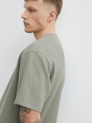 River Island Green Textured Crinkle T-Shirt - Image 3 of 4