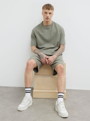 River Island Green Textured Crinkle T-Shirt - Image 4 of 4