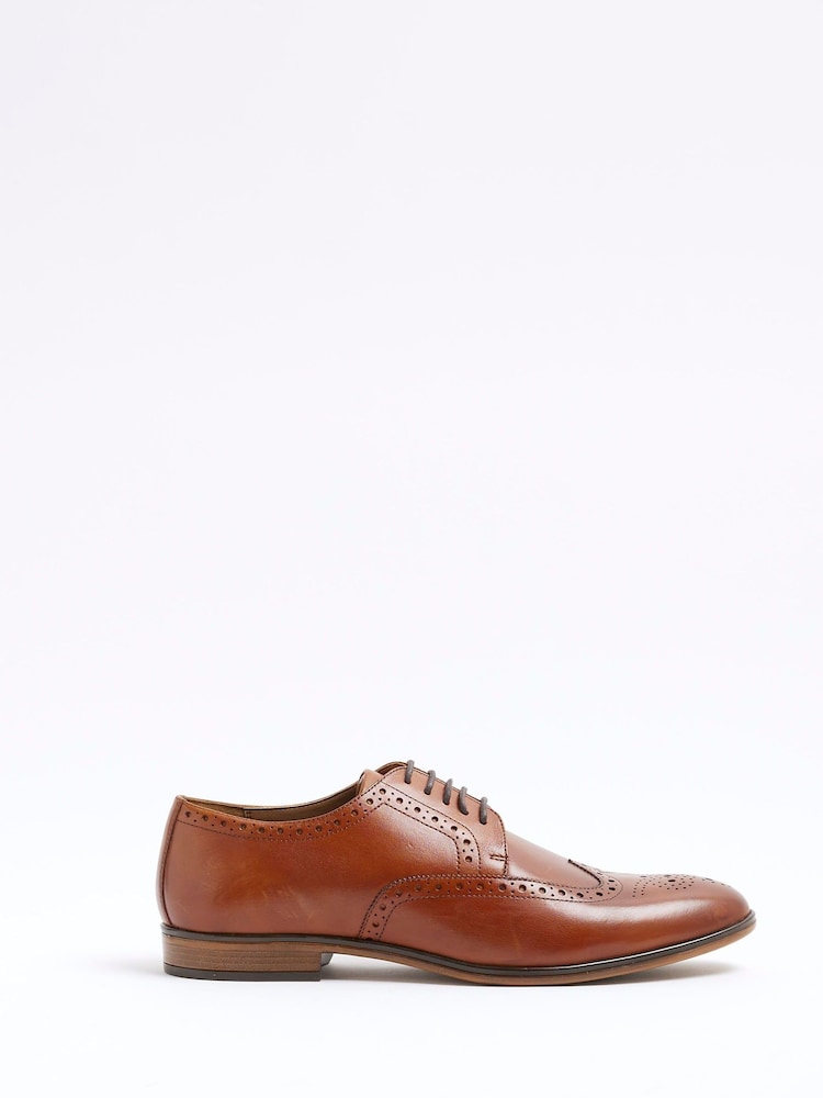 River Island Brown Leather Brogues - Image 1 of 5