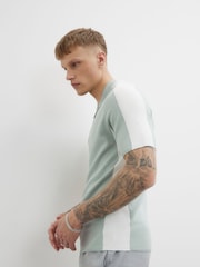 River Island Green Blocked Knit Polo Shirt - Image 2 of 4