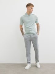 River Island Green Blocked Knit Polo Shirt - Image 3 of 4