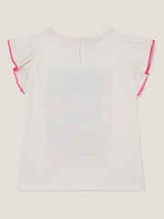 Monsoon White Resort Scene Embellished 100% Cotton T-Shirt - Image 2 of 3