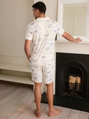 Chelsea Peers White Racing Animal Print Short Pyjamas Set - Image 2 of 5
