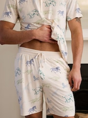 Chelsea Peers White Racing Animal Print Short Pyjamas Set - Image 3 of 5