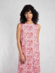 Weird Fish Red Adenea 100% Cotton Jersey Shift Dress - Image 1 of 7