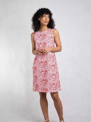 Weird Fish Red Adenea 100% Cotton Jersey Shift Dress - Image 2 of 7
