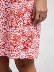 Weird Fish Red Adenea 100% Cotton Jersey Shift Dress - Image 5 of 7