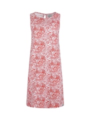 Weird Fish Red Adenea 100% Cotton Jersey Shift Dress - Image 7 of 7