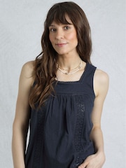 Weird Fish Light Blue Chelle Square Neck Jersey 100% Organic Cotton Vest - Image 2 of 8