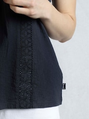 Weird Fish Light Blue Chelle Square Neck Jersey 100% Organic Cotton Vest - Image 6 of 8
