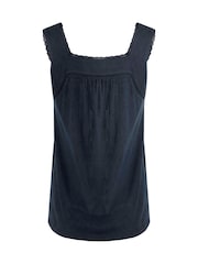 Weird Fish Light Blue Chelle Square Neck Jersey 100% Organic Cotton Vest - Image 8 of 8