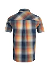 Синий - Weird Fish Judd Short Sleeve 100% Cotton Check Shirt - Изображение 7 из 7