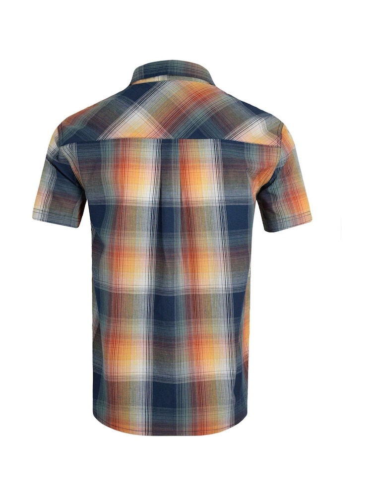 Синий - Weird Fish Judd Short Sleeve 100% Cotton Check Shirt - Изображение 7 из 7