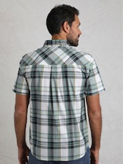 Weird Fish White/Grey Judd Short Sleeve 100% Cotton Check Shirt - Image 2 of 7