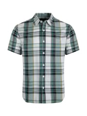 Weird Fish White/Grey Judd Short Sleeve 100% Cotton Check Shirt - Image 6 of 7