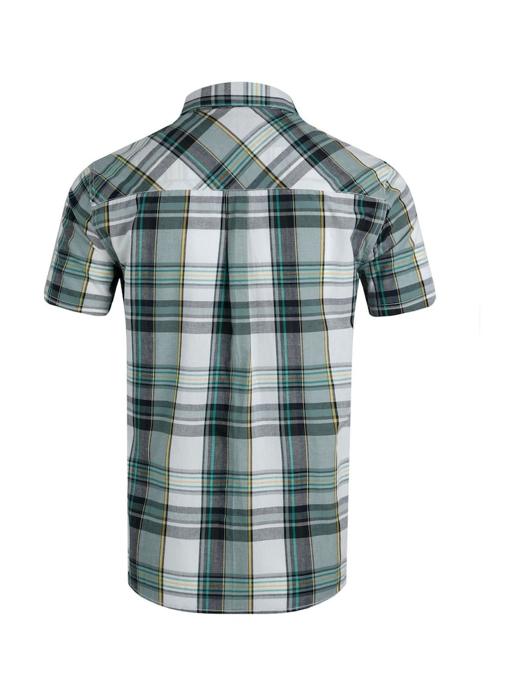 Weird Fish White/Grey Judd Short Sleeve 100% Cotton Check Shirt - Image 7 of 7