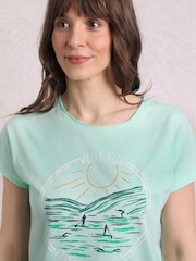 Weird Fish Green Adventure Awaits Slub Graphic 100% Organic Cotton T-Shirt - Image 2 of 6