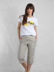 Weird Fish Cream Anyar 3 Quarter Ripstop 100% Cotton Trousers - Image 1 of 7