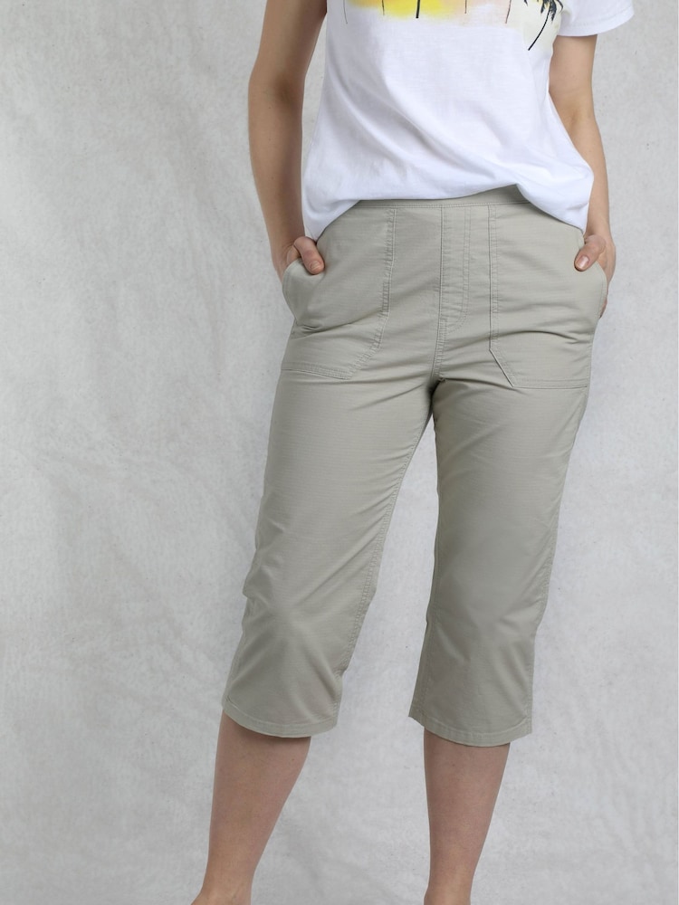 Weird Fish Cream Anyar 3 Quarter Ripstop 100% Cotton Trousers - Image 3 of 7