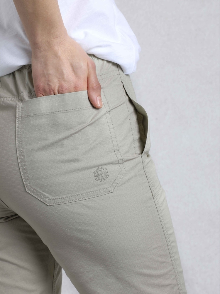 Weird Fish Cream Anyar 3 Quarter Ripstop 100% Cotton Trousers - Image 5 of 7