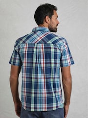 Цвет морской волны - Weird Fish Judd Short Sleeve 100% Cotton Check Shirt - Изображение 2 из 5