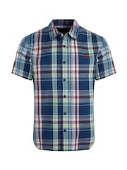 Цвет морской волны - Weird Fish Judd Short Sleeve 100% Cotton Check Shirt - Изображение 5 из 5
