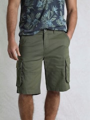 Weird Fish Green Rigney Cargo 100% Cotton Shorts - Image 1 of 9