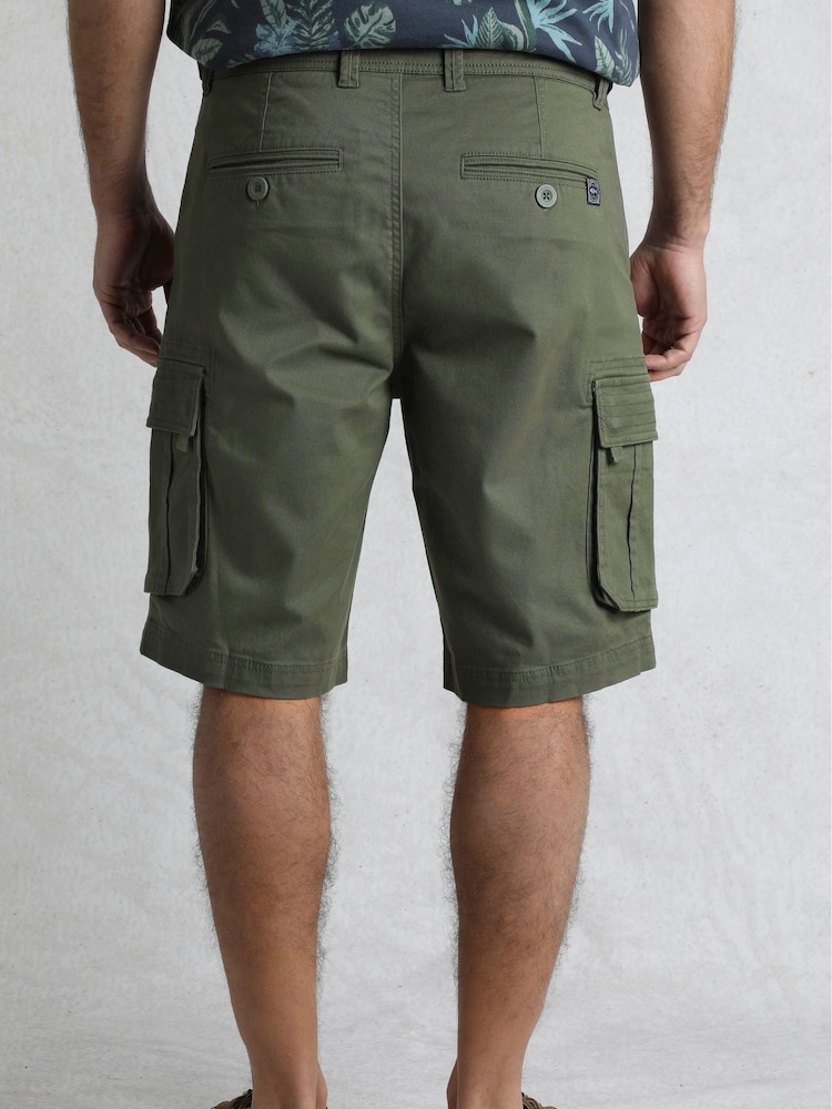 Weird Fish Green Rigney Cargo 100% Cotton Shorts - Image 2 of 9