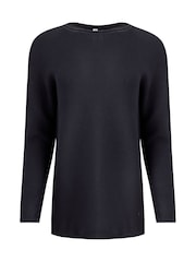 Weird Fish Blue Dalla Knitted 100% Cotton Crew Jumper - Image 5 of 6