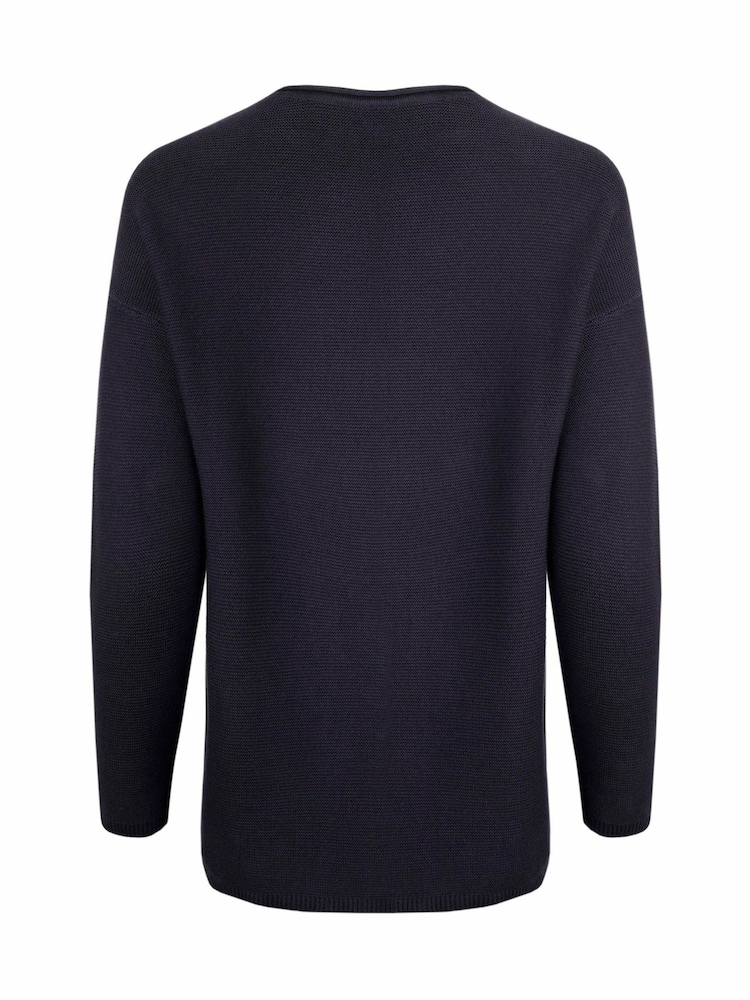 Weird Fish Blue Dalla Knitted 100% Cotton Crew Jumper - Image 6 of 6 Weird Fish Blue Dalla Knitted 100% Cotton Crew Jumper - Image 6 of 6