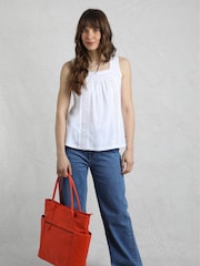 Weird Fish White Chelle Square Neck Jersey 100% Organic Cotton Vest - Image 6 of 10