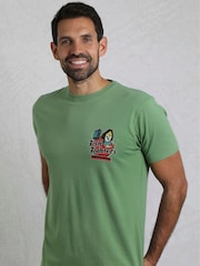 Weird Fish Green Fish Fighters Heritage Wash Artist 100% Cotton T-Shirt - Image 1 of 6